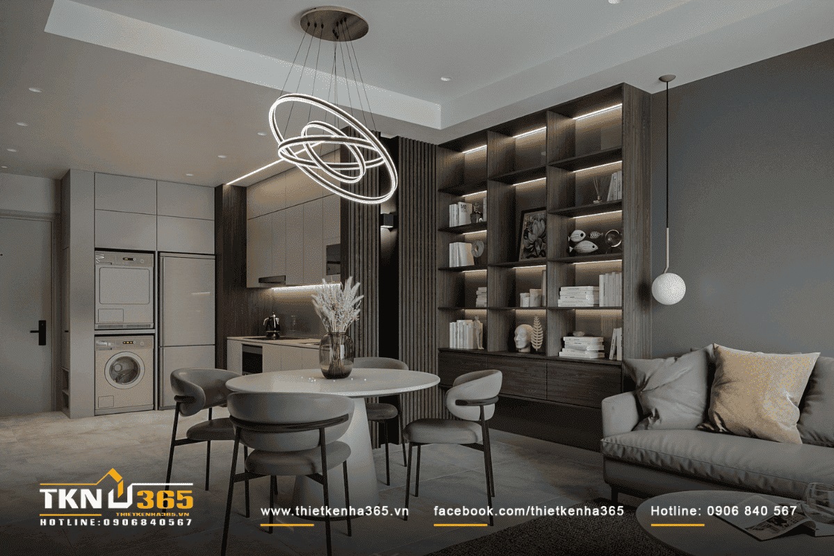 Kh&ocirc;ng gian bếp mở, được thiết kế đầy đủ c&ocirc;ng năng sử dụng