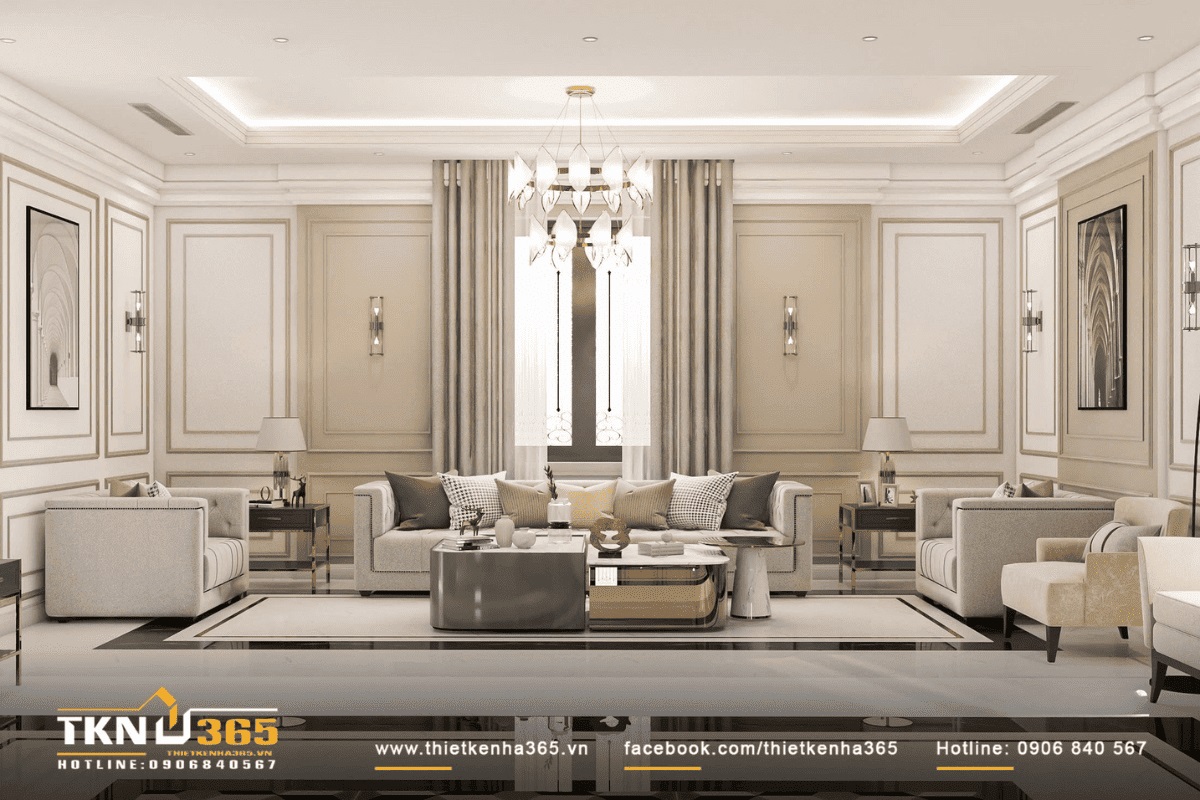 Nội thất nh&agrave; phố 2 tầng phong c&aacute;ch t&acirc;n cổ điển sang trọng, lịch l&atilde;m