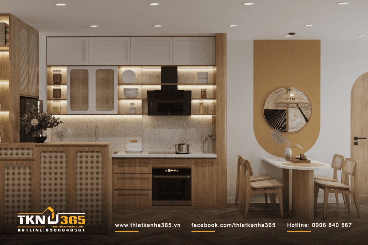 Nội thất nh&agrave; phố 2 tầng phong c&aacute;ch Wabi Sabi đơn giản, mang t&iacute;nh thẩm mỹ cao