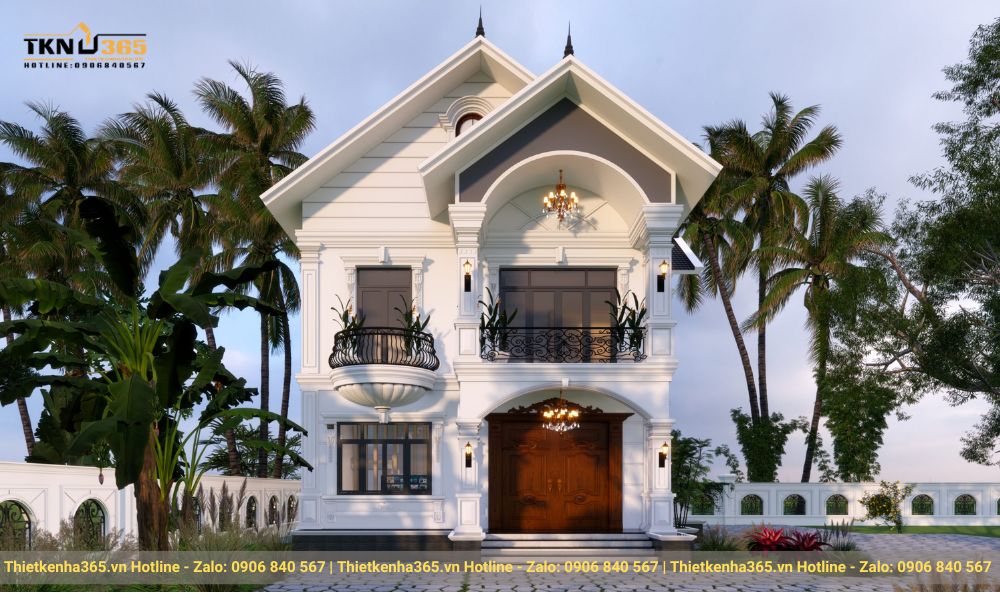 Mái Thái mang đến vẻ đẹp riêng cho biệt thự tân cổ điển 2 tầng