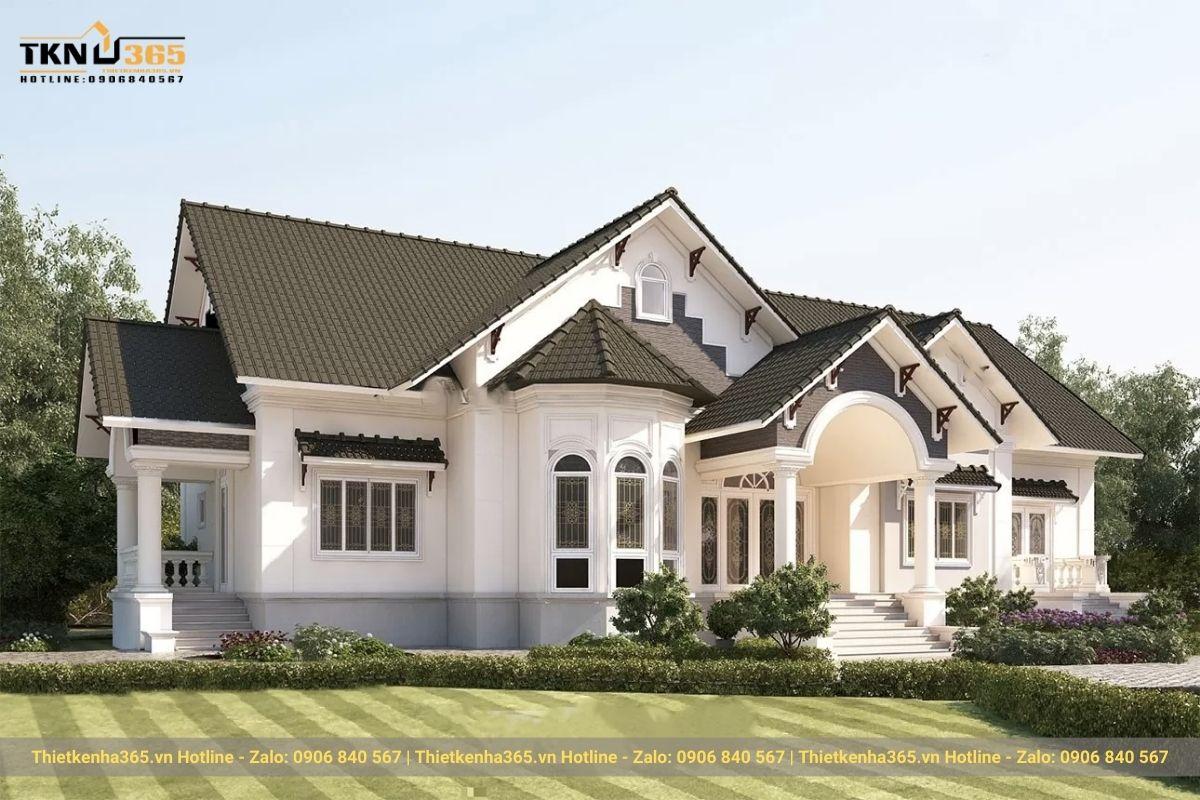 T&ocirc;ng m&agrave;u trắng x&aacute;m đặc trưng c&ugrave;ng thiết kế cổ điển Ch&acirc;u &Acirc;u gi&uacute;p gia chủ thể hiện được sự sang trọng v&agrave; quyền qu&yacute;