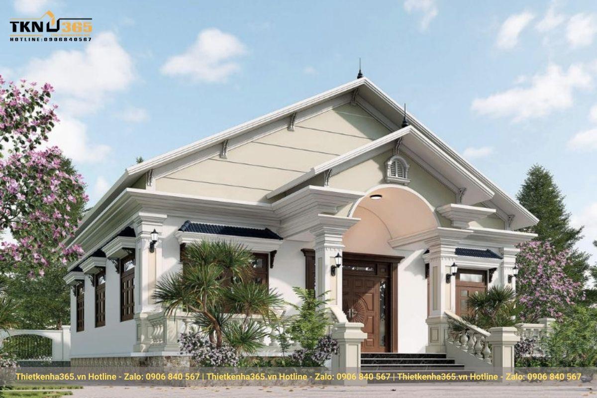 Mẫu biệt thự m&aacute;i Th&aacute;i với hệ cửa ch&iacute;nh, cửa sổ l&agrave;m từ gỗ cao cấp