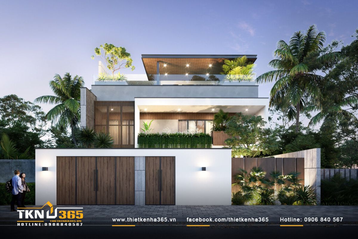 Biệt thự s&acirc;n vườn 300m2 được thiết kế theo phong c&aacute;ch hiện đại