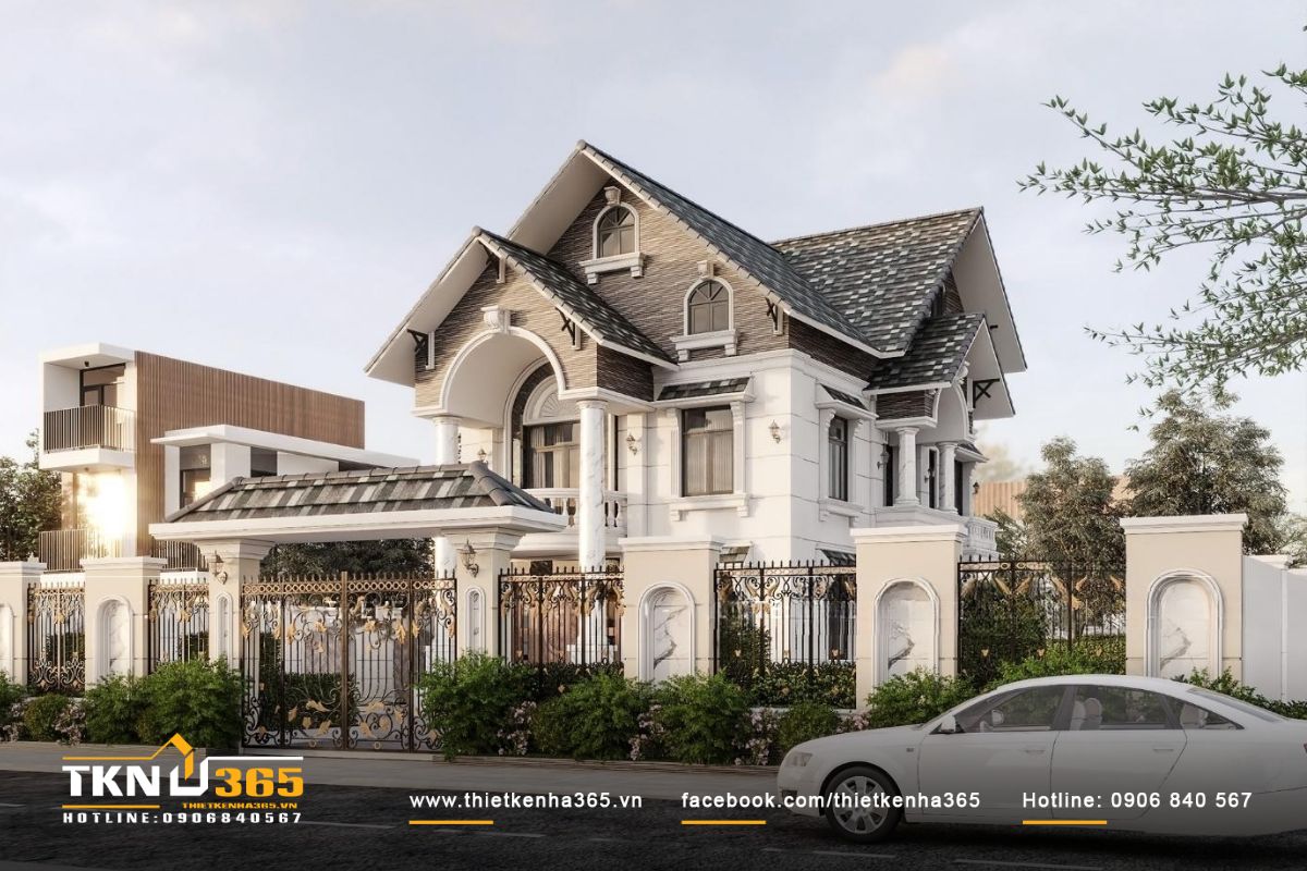 Biệt thự s&acirc;n vườn 300m2 sở hữu m&aacute;i Th&aacute;i gi&uacute;p tổng thể ng&ocirc;i nh&agrave; sang trọng, đẳng cấp