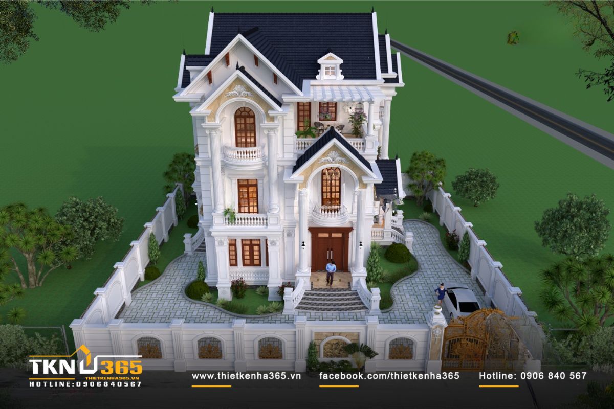 Những đường nét chi tiết toát lên vẻ đẹp đặc trưng của biệt thự