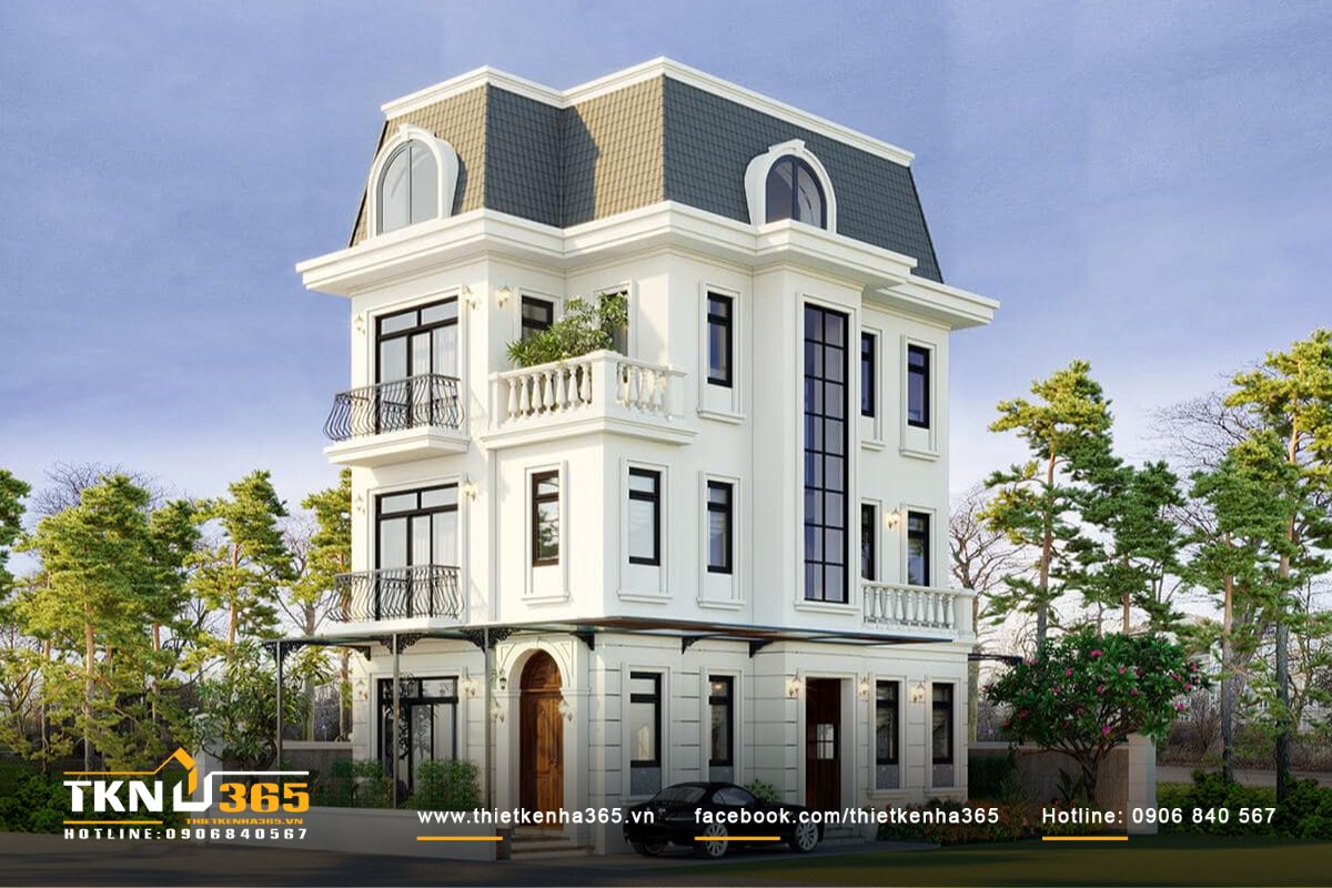 Mẫu biệt thự 400m2 phong cách tân cổ điển, thu hút