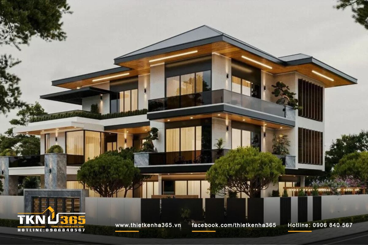 Thiết kế mẫu biệt thự 400m2 đa năng, ứng dụng cao