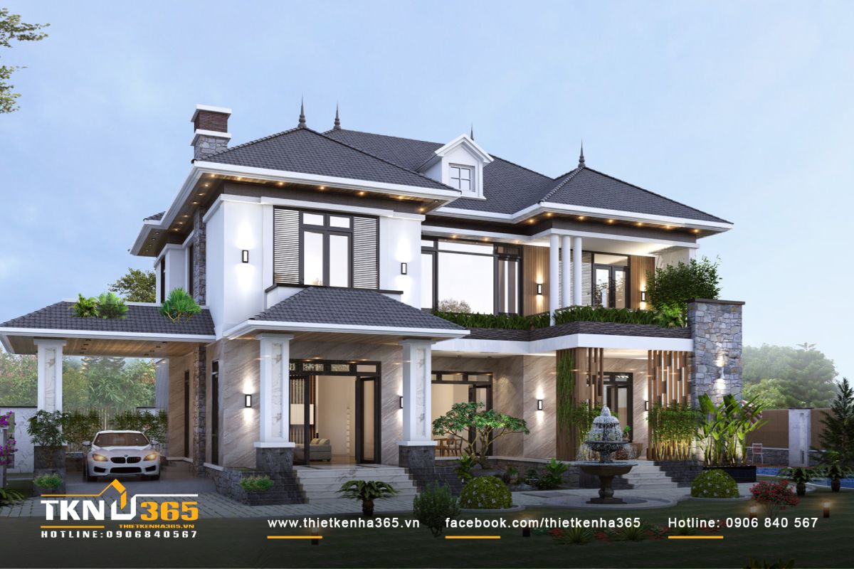 Biệt thự diện tích 400m2 2 tầng có sân vườn thoáng đãng