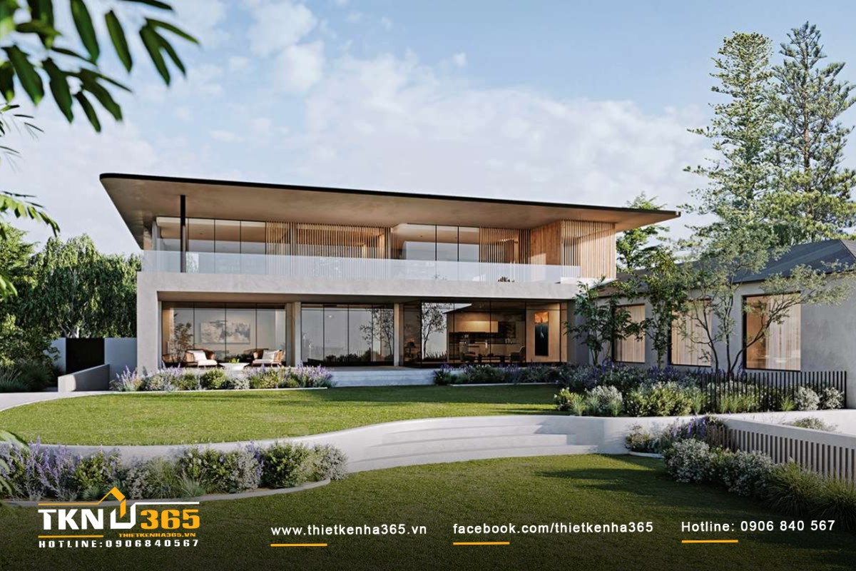 Mẫu biệt thự 500m2 có sân vườn rộng bình yên