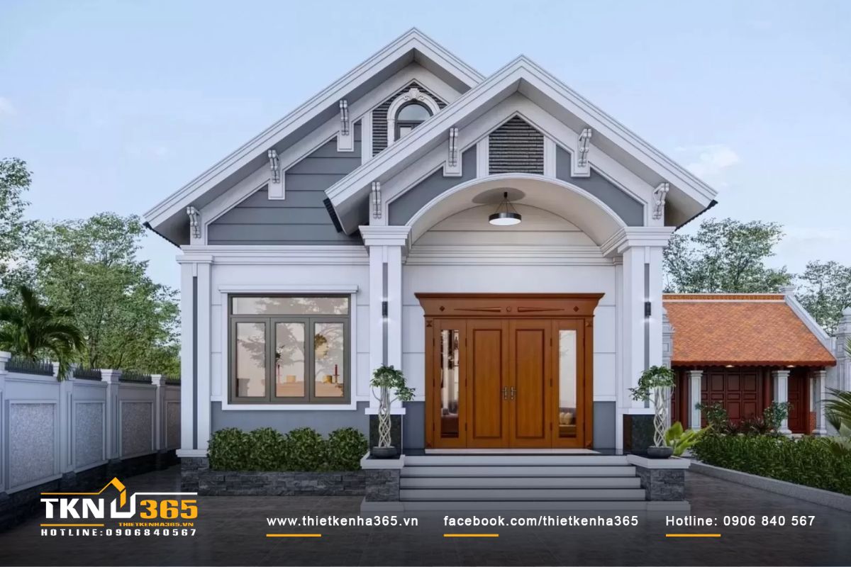 Mẫu thiết kế biệt thự 6 phòng ngủ mái Thái