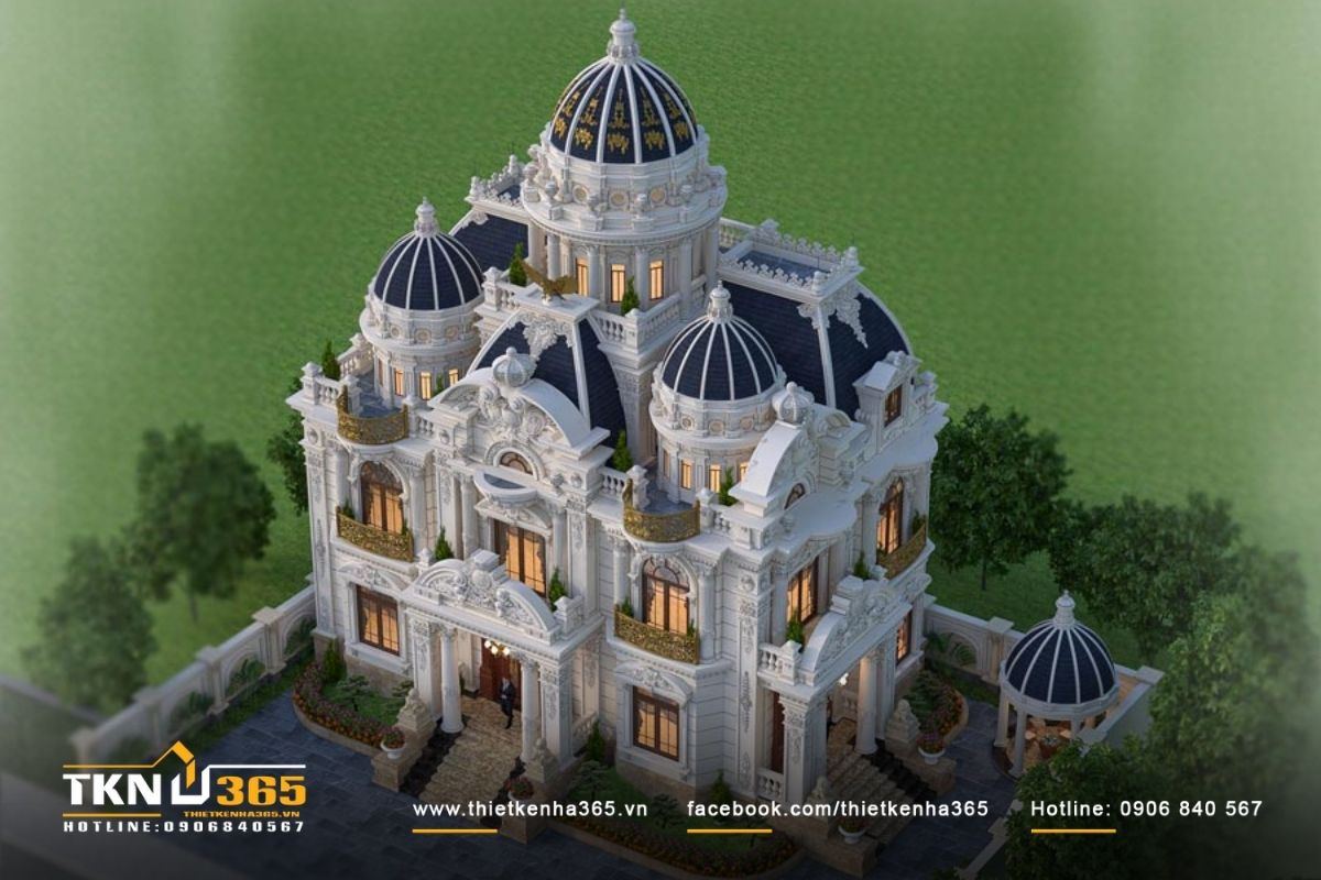 Mái chóp làm nổi bật vẻ sang trọng, tinh tế cho biệt thự cổ điển 3 tầng