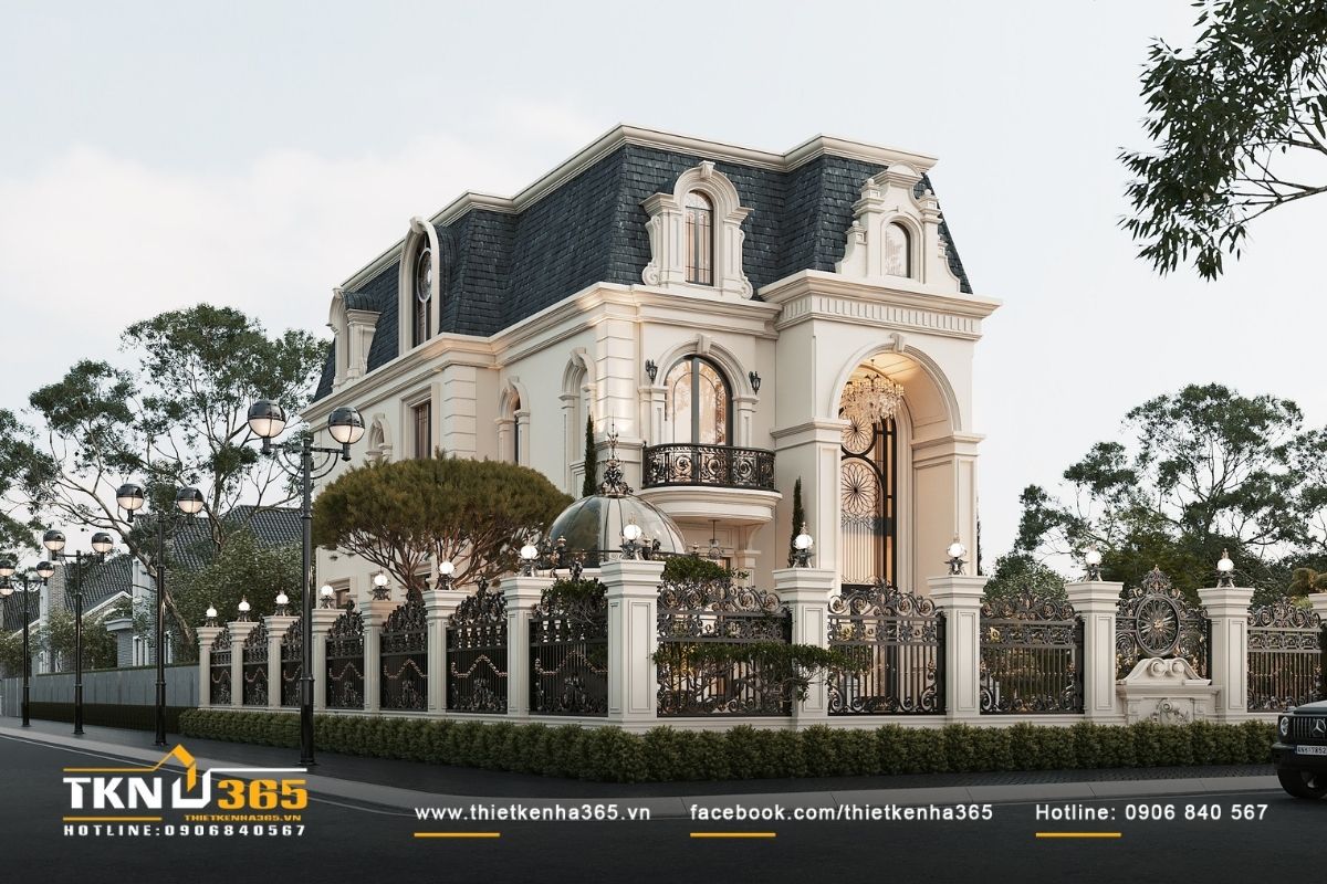 Ngoại thất biệt thự cổ điển 3 tầng toát lên vẻ đẹp sang trọng và tinh tế