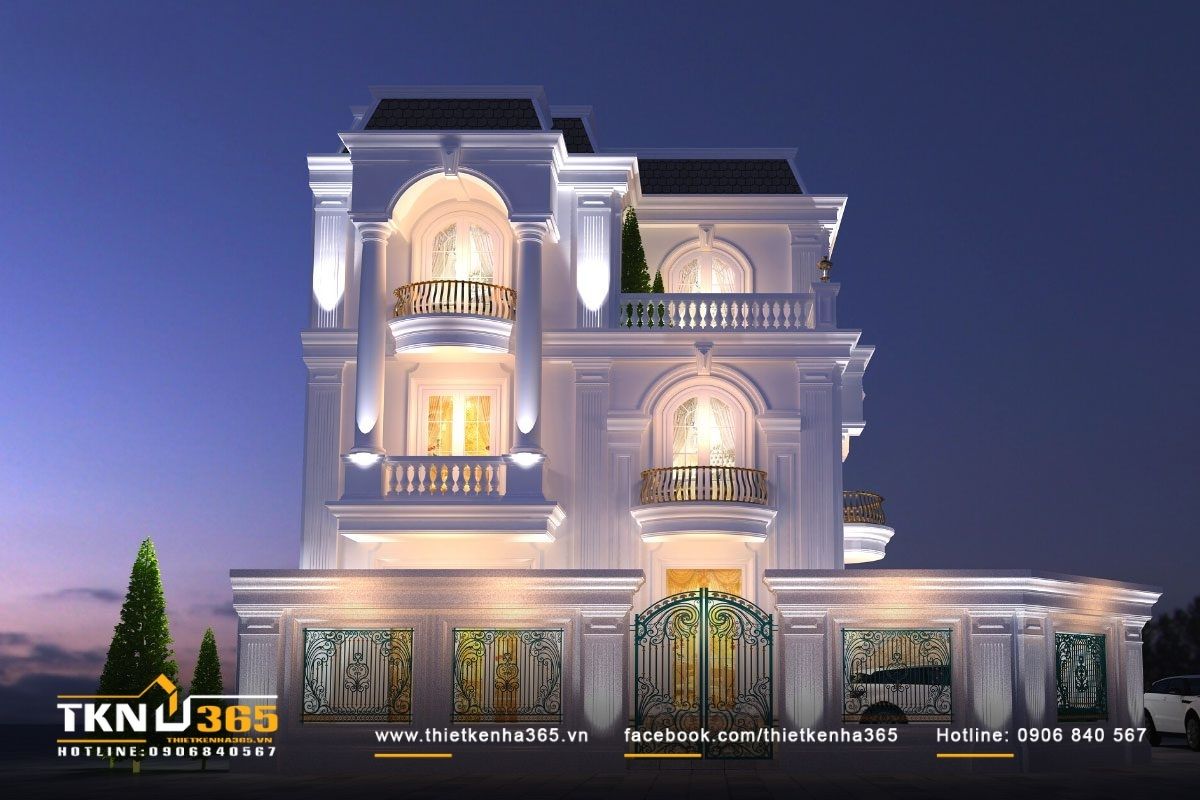 Biệt thự mini cổ điển 3 tầng sang trọng đẹp đẳng cấp tại Quảng Ninh