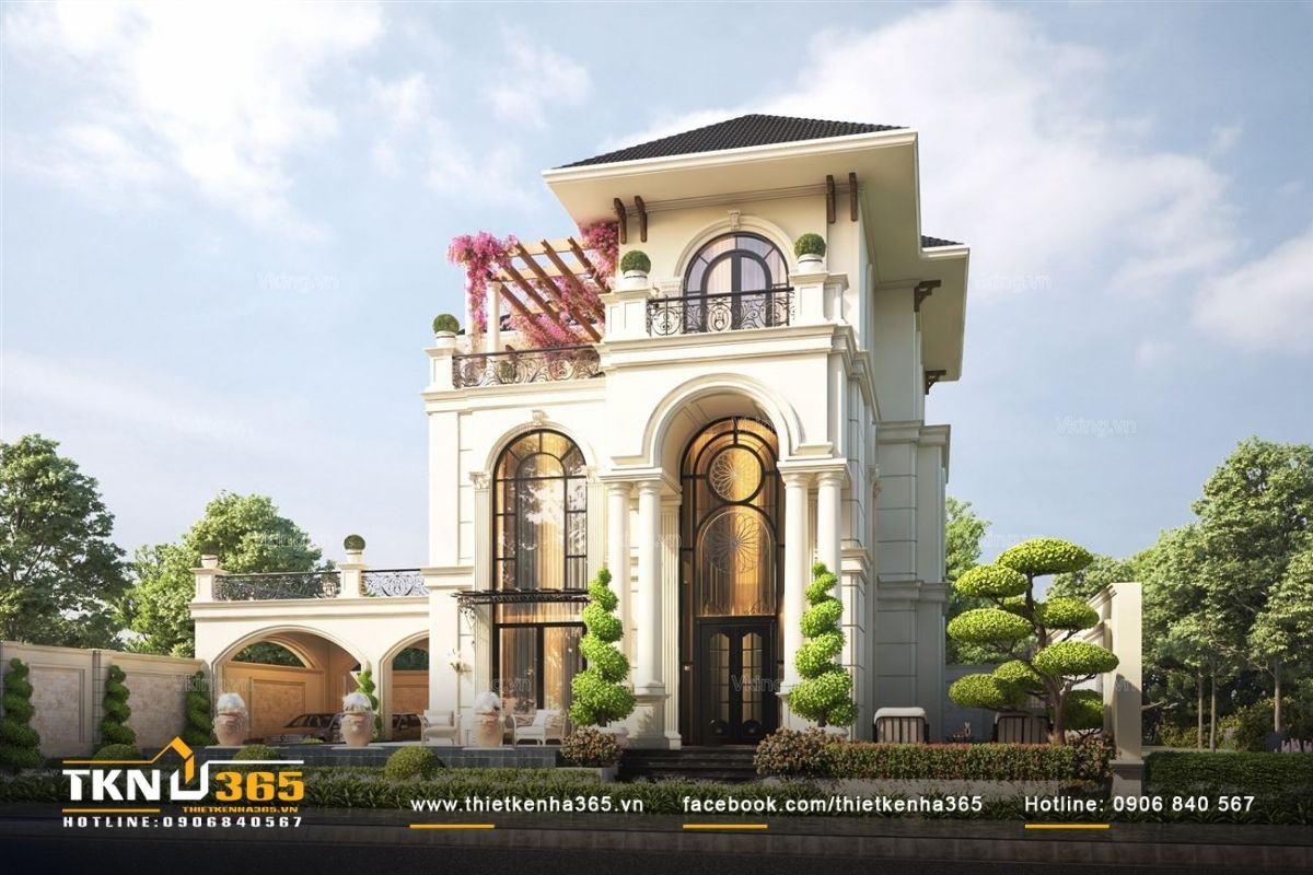 Những đường nét chi tiết toát lên vẻ đẹp đặc trưng của biệt thự