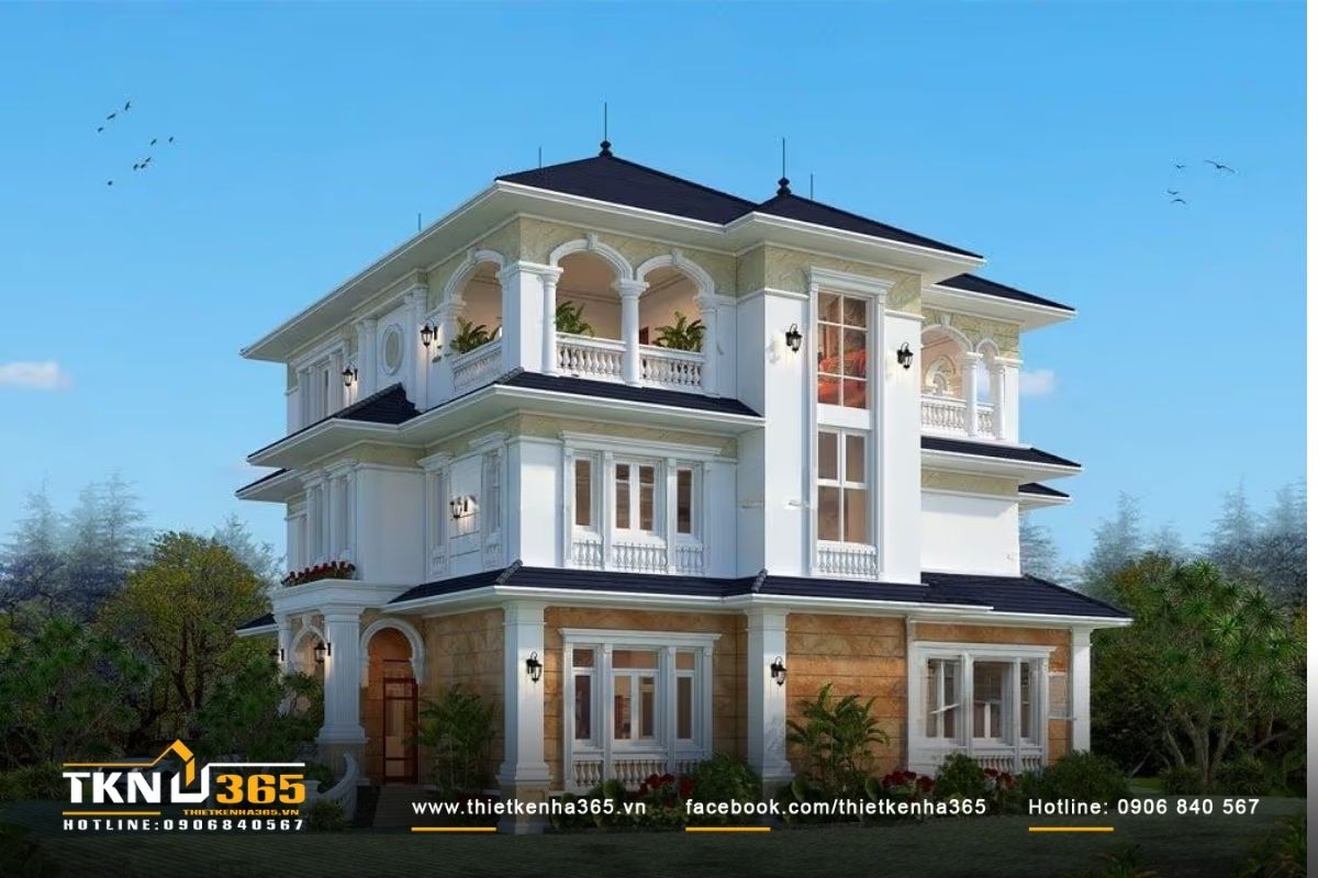 Biệt thự 3 tầng cổ điển thu hút mọi ánh nhìn nhờ sự tinh tế trong từng chi tiết trang trí