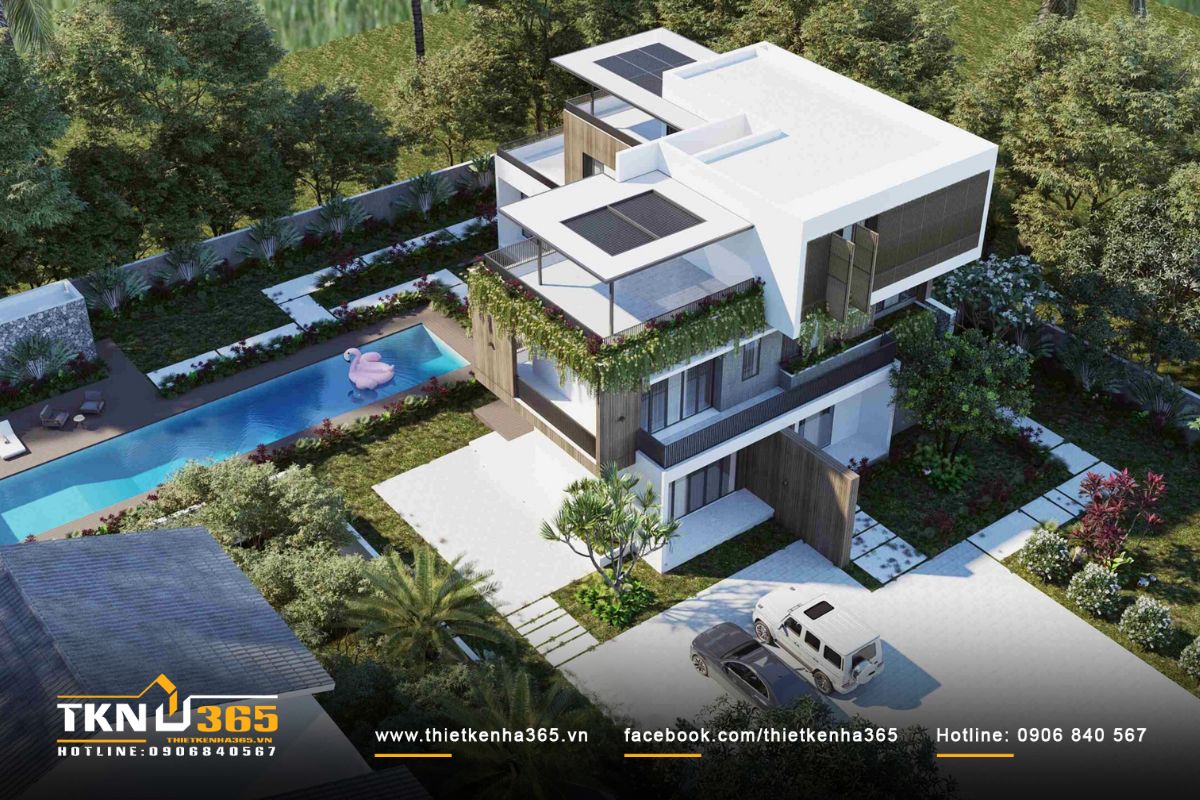 Thiết kế biệt thự hiện đại có bể bơi là xu hướng kiến trúc nhà nghỉ dưỡng đẳng cấp