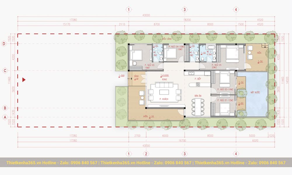 Bản vẽ thiết kế biệt thự nghỉ dưỡng nhà chị Nga được thực hiện bởi KTS của Thiết Kế Nhà 365