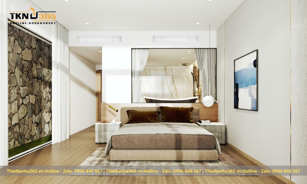 Ngôi biệt thự sở hữu phòng ngủ master với đầy đủ tiện nghi
