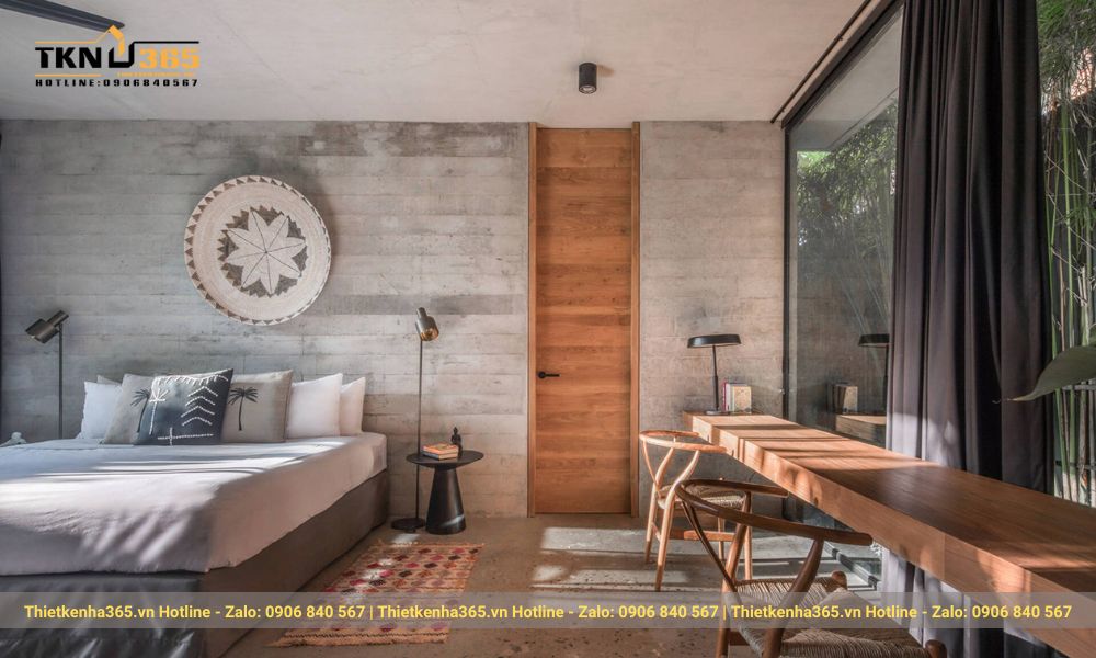 Phòng ngủ master cao cấp với thiết kế tối giản