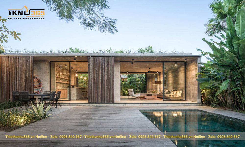 Cách thức sử dụng đồng nhất các gam màu của đồ nội thất, màu sàn, tường tạo nên tổng thể kiến trúc hài hòa, ấn tượng