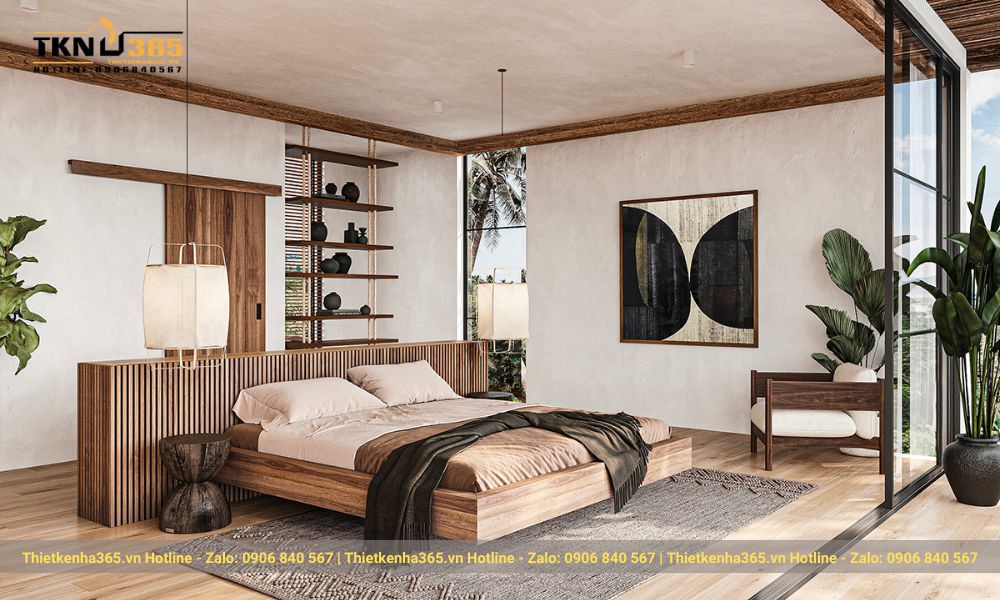 Chất liệu gỗ với bề mặt mộc được sử dụng đồng nhất trong các thiết kế nội thất tạo dấu ấn cuốn hút riêng