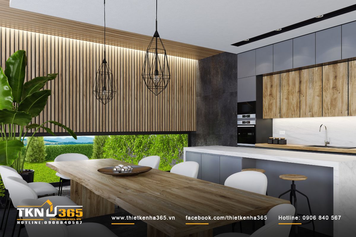 Thiết kế nội thất ph&ograve;ng bếp sinh động