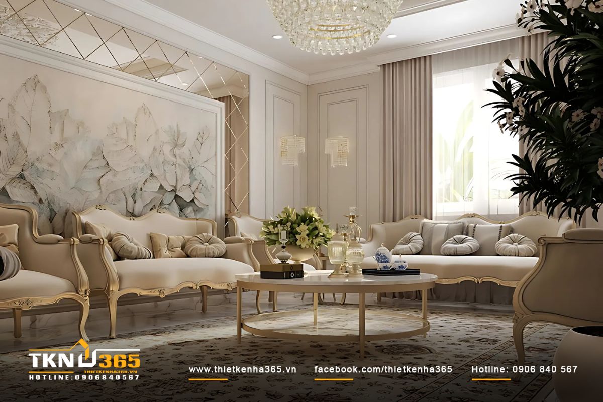 Thiết kế nội thất biệt thự phong c&aacute;ch luxury sang trọng