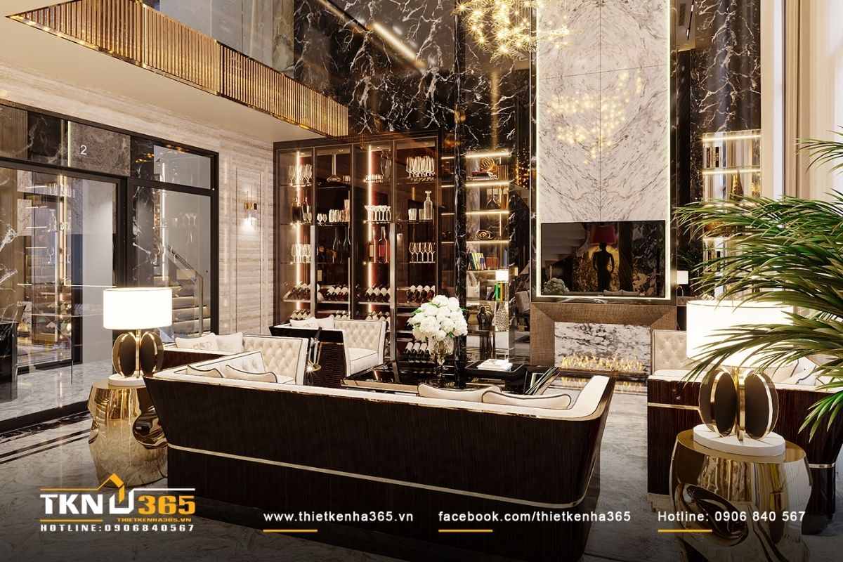 Không gian phòng khách mang đậm phong cách Luxury cho ngôi nhà