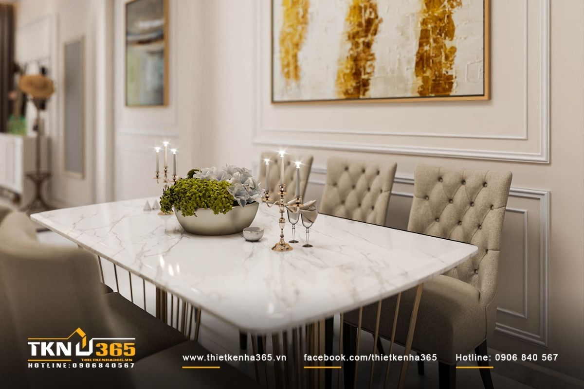 Nội thất phòng ăn trang nhã phong cách tân cổ điển