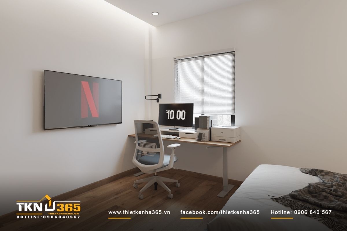 Góc nhỏ làm việc tại phòng ngủ được thiết kế tinh tế