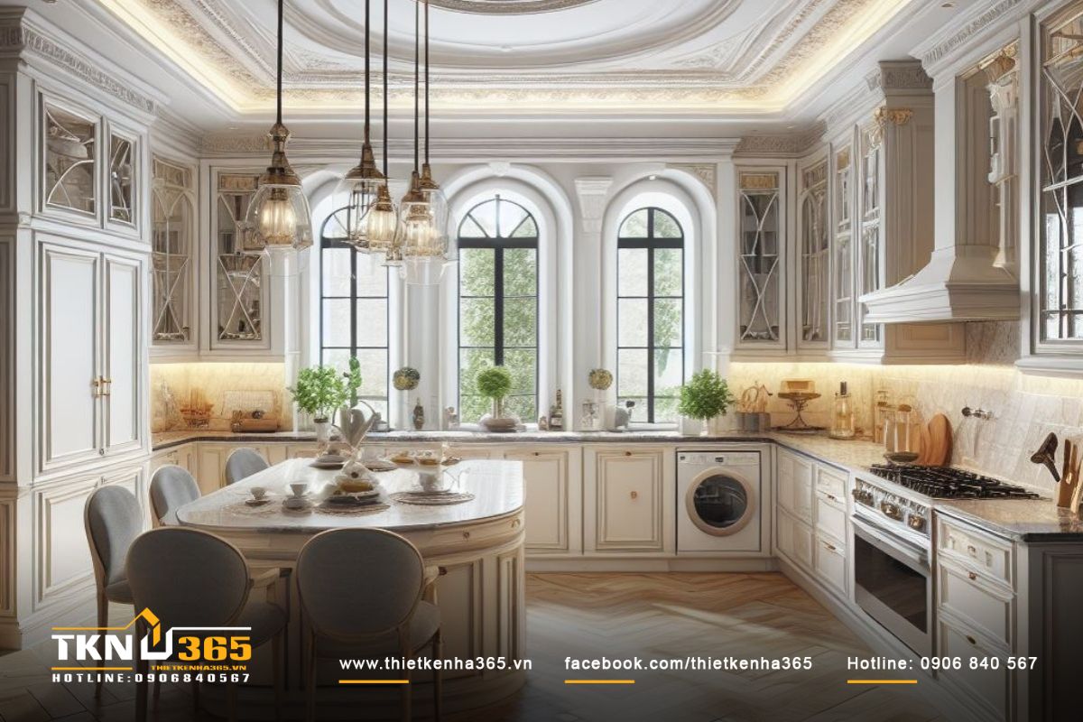 Phòng bếp đơn giản không quá cầu kỳ nhưng vẫn khẳng định đẳng cấp gia chủ