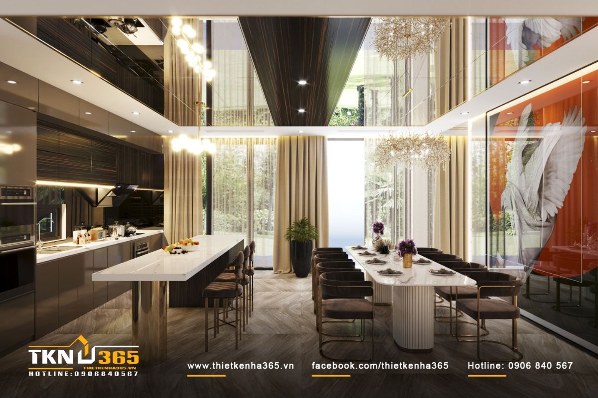 Không gian trang trí thêm đèn led trở nên ấm cúng cho các buổi sum họp