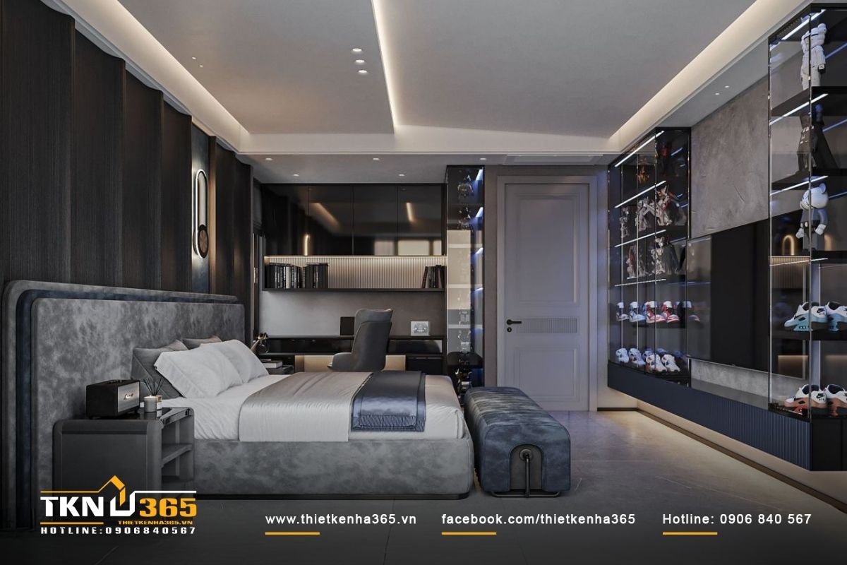 Mẫu phòng ngủ master biệt thự có khu làm việc tiện nghi và hiệu quả