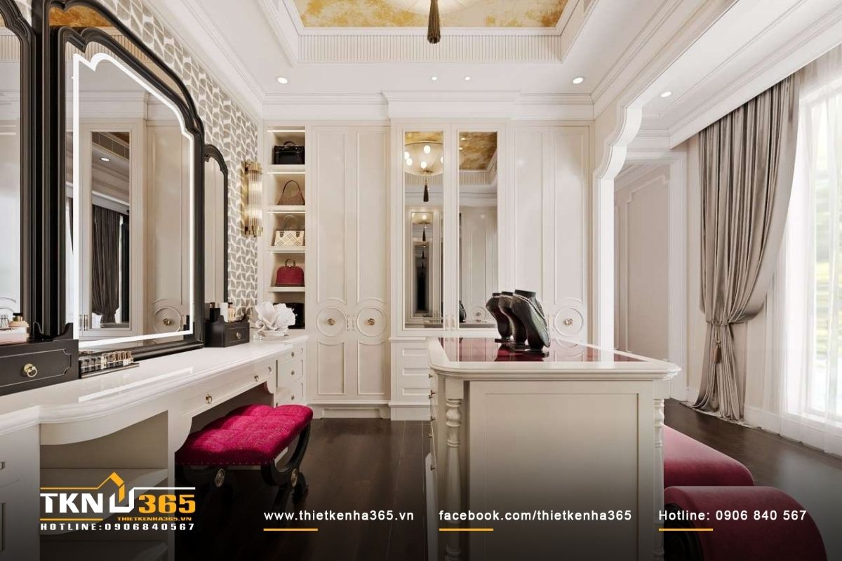 Không gian phòng ngủ hiện đại được tích hợp đầy đủ công năng và tiện ích