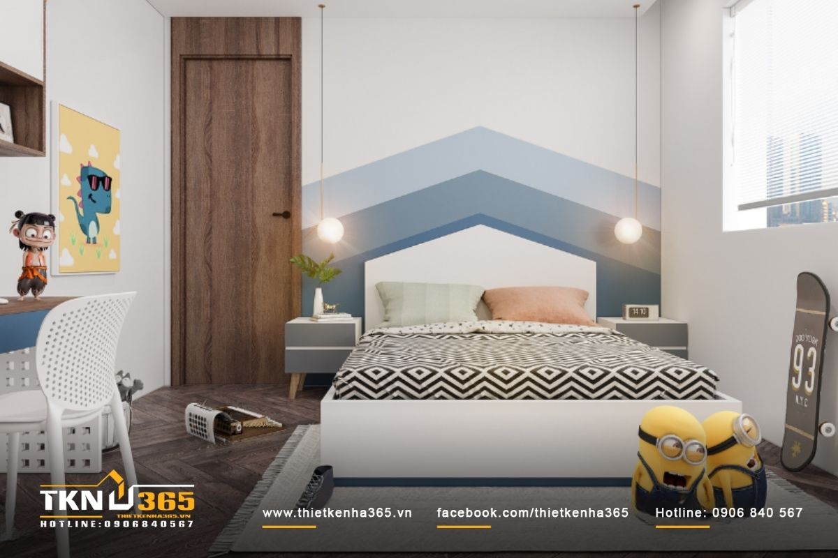 Mẫu nội thất phòng ngủ biệt thự cho bé trai mang phong cách năng động và sáng tạo