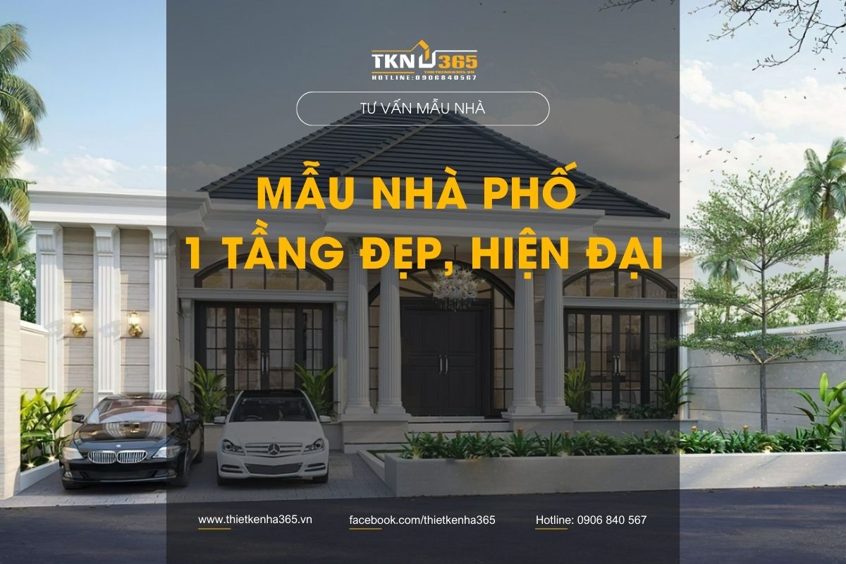 mẫu nhà phố 1 tầng đẹp, hiện đại