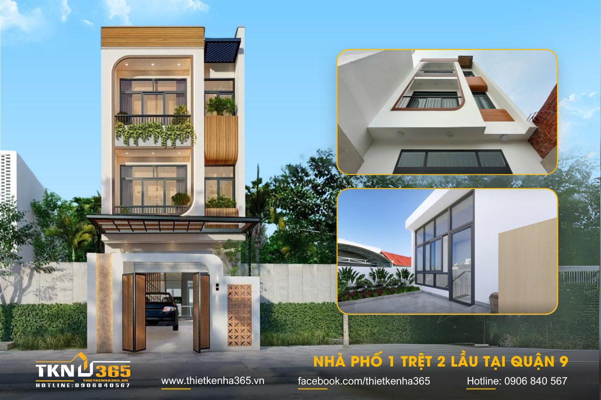 Thiết kế nhà phố 1 trệt 2 lầu