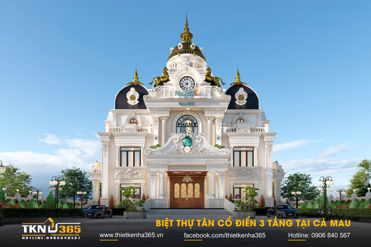 Thiết kế biệt thự tân cổ điển 3 tầng