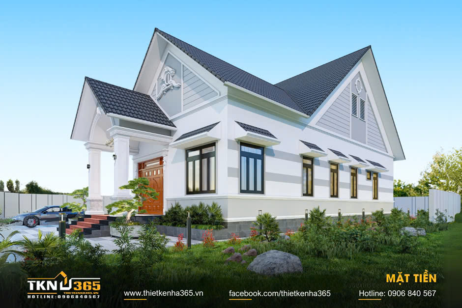 thiết kế biệt thự 1 tầng 6