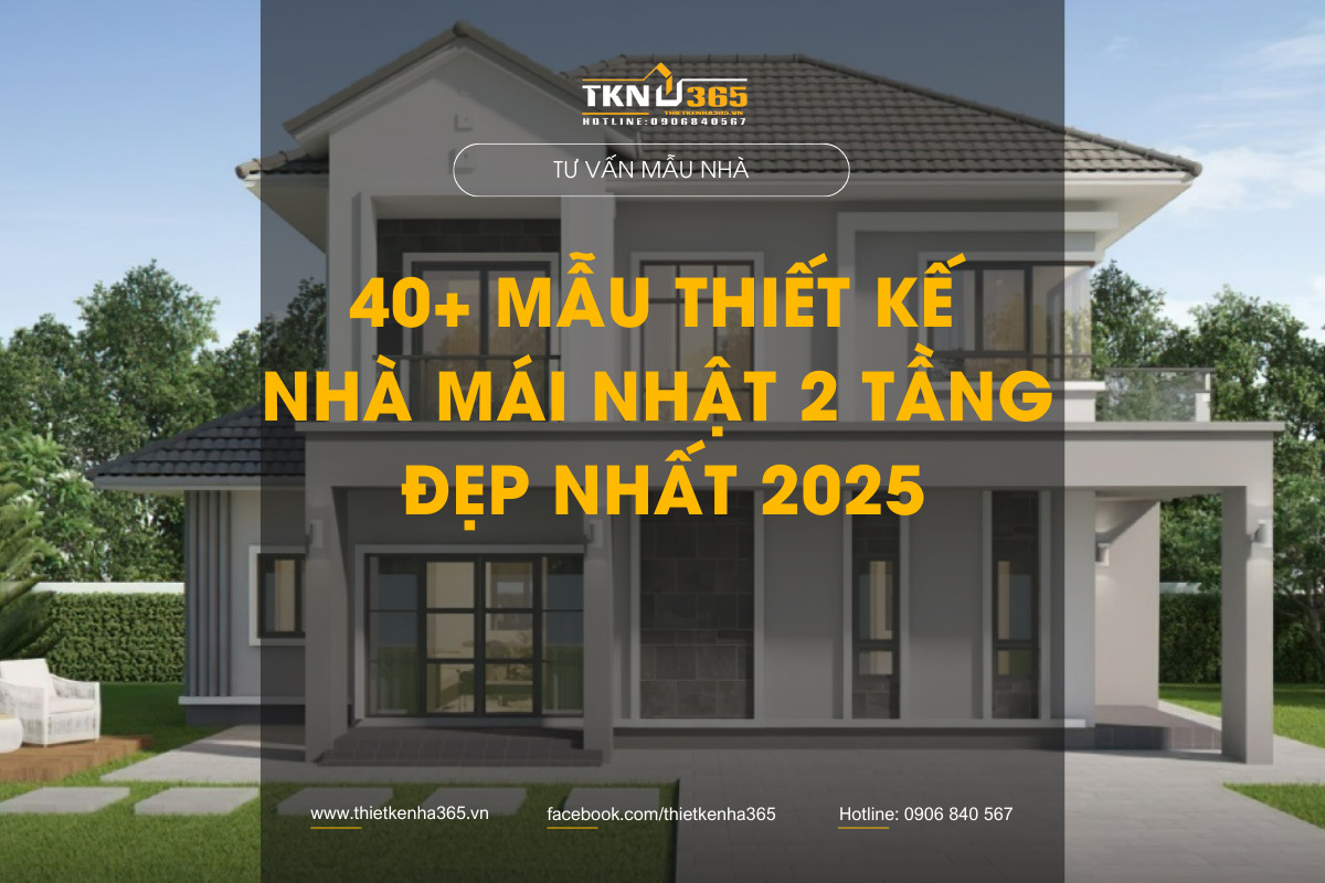 Mẫu thiết kế nhà mái Nhật 2 tầng đẹp