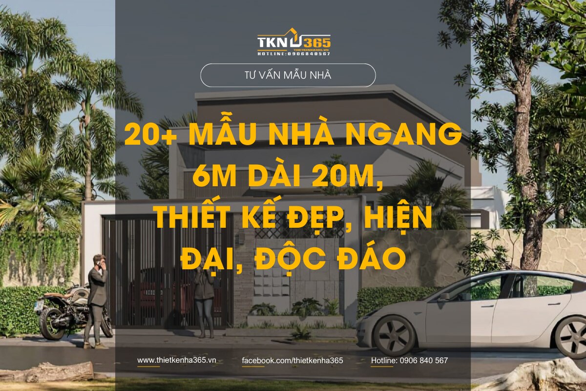 thiết kế nhà ngang 6m dài 20m