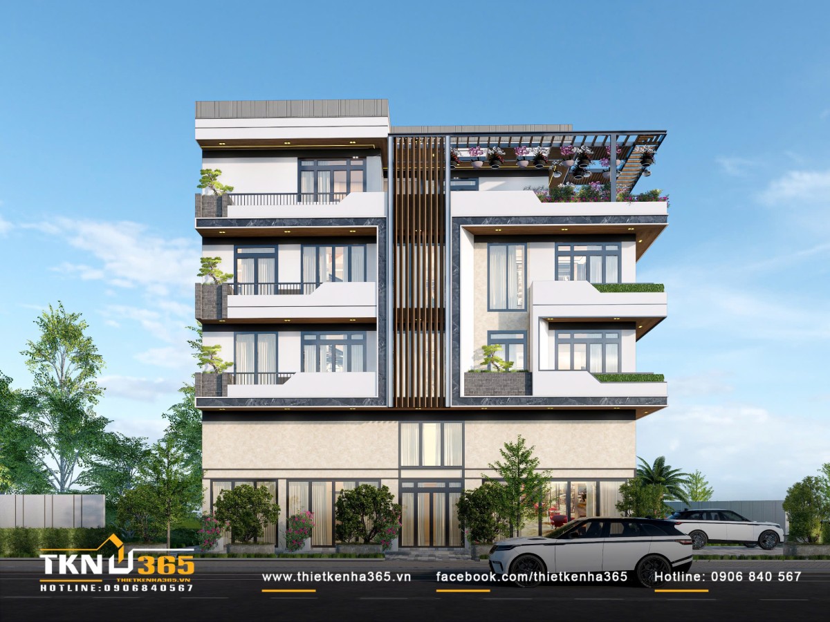 thiet ke nha pho 4 tang 1