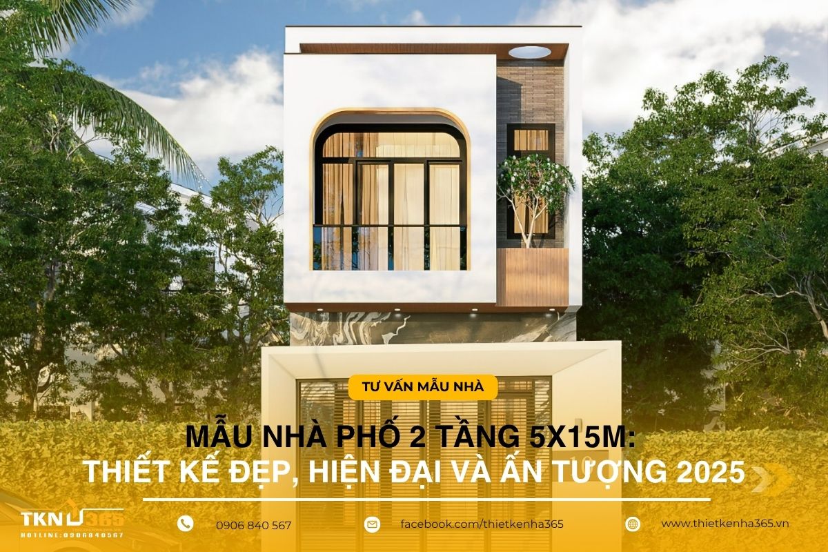 Mẫu nhà phố 2 tầng 5x15m