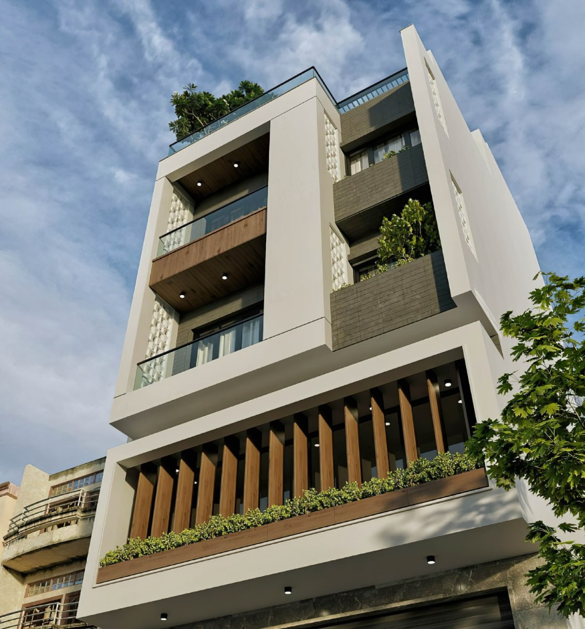 Mẫu nhà phố 4 tầng 1