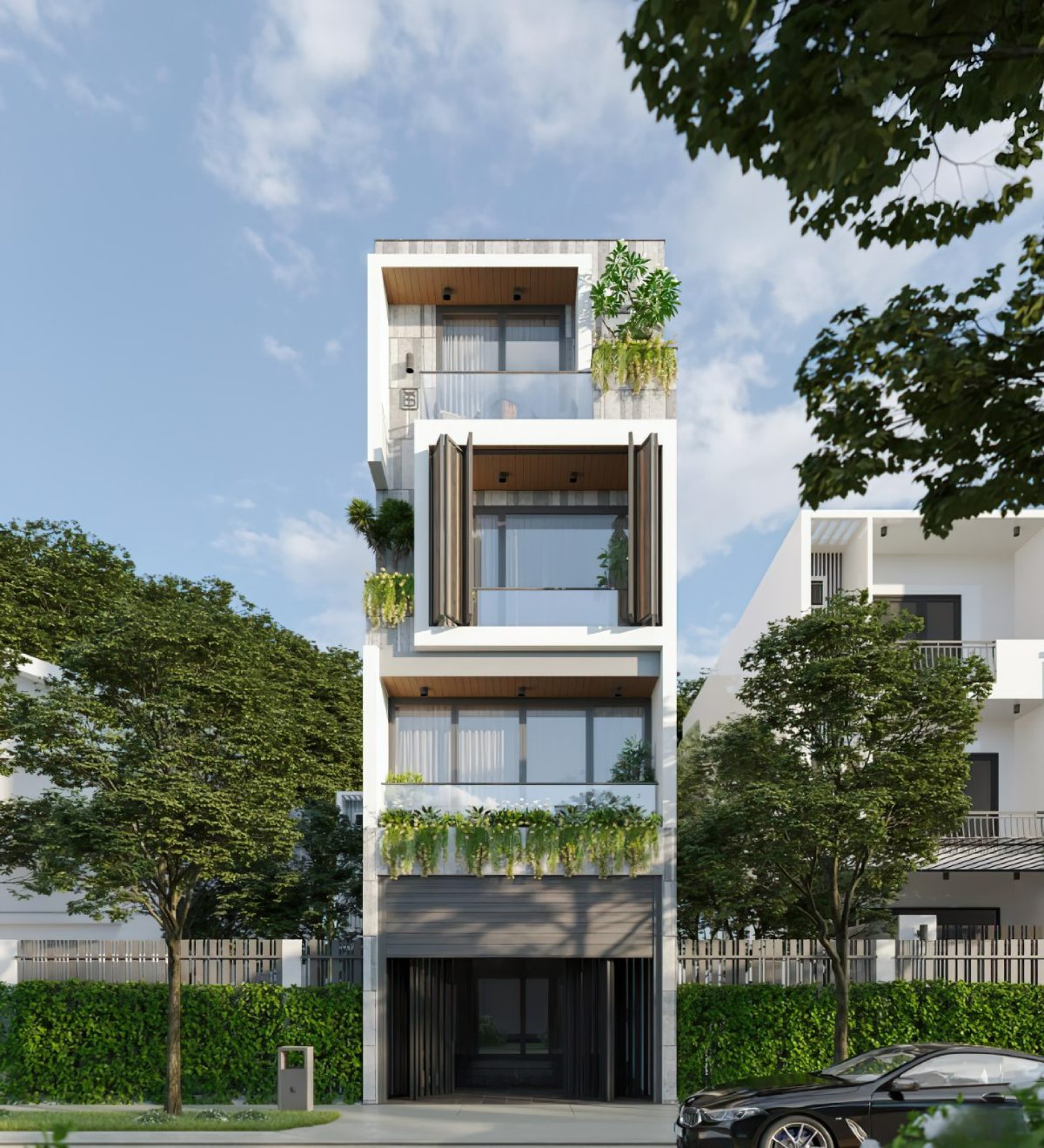 Mẫu nhà phố 4 tầng 2