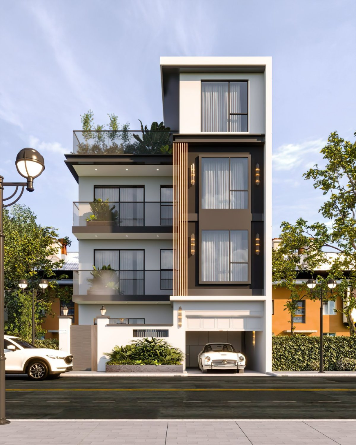 Mẫu nhà phố 4 tầng 6