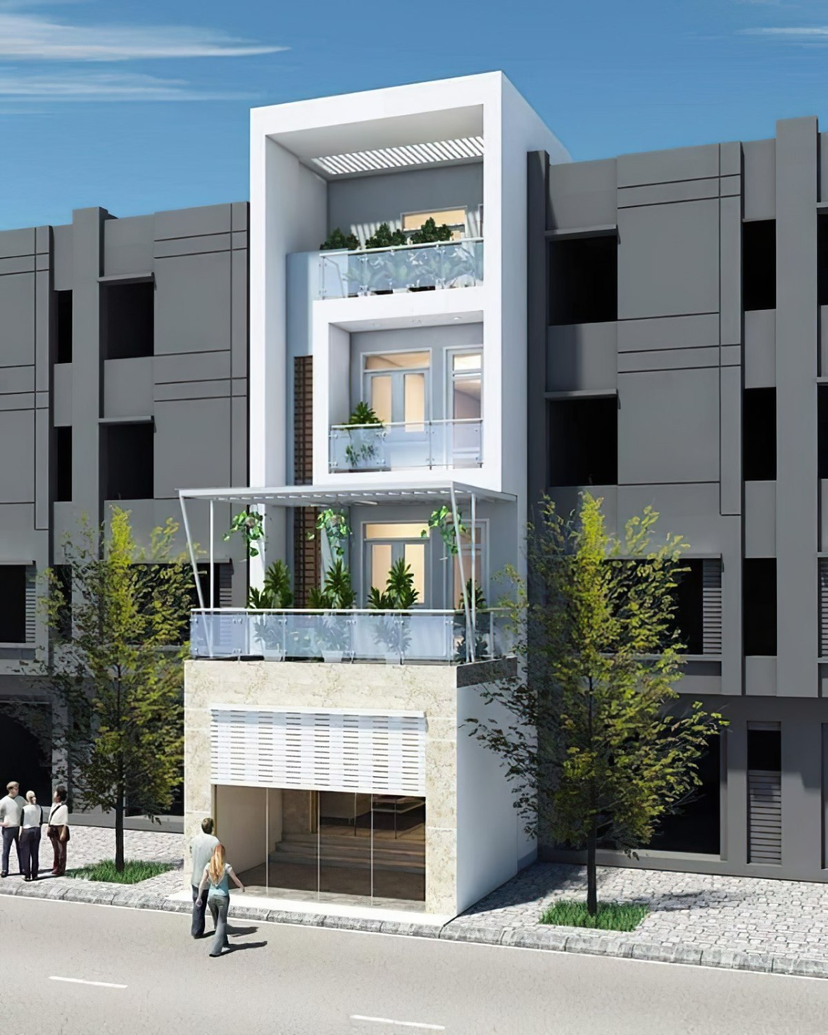 Mẫu nhà phố 4 tầng 8