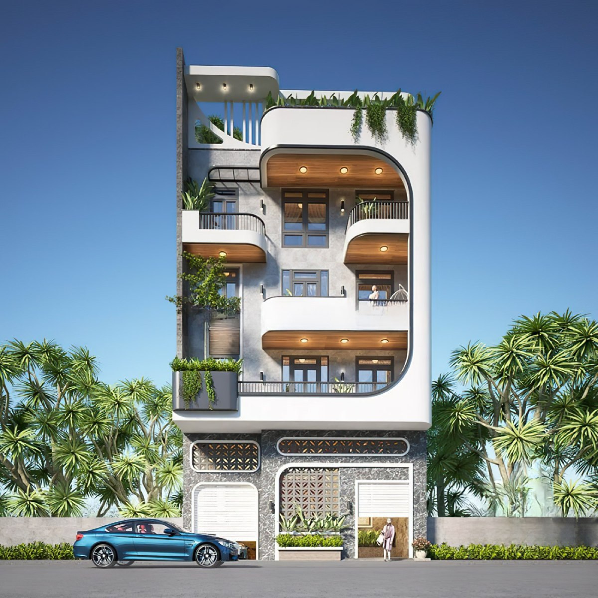 Mẫu nhà phố 4 tầng 9