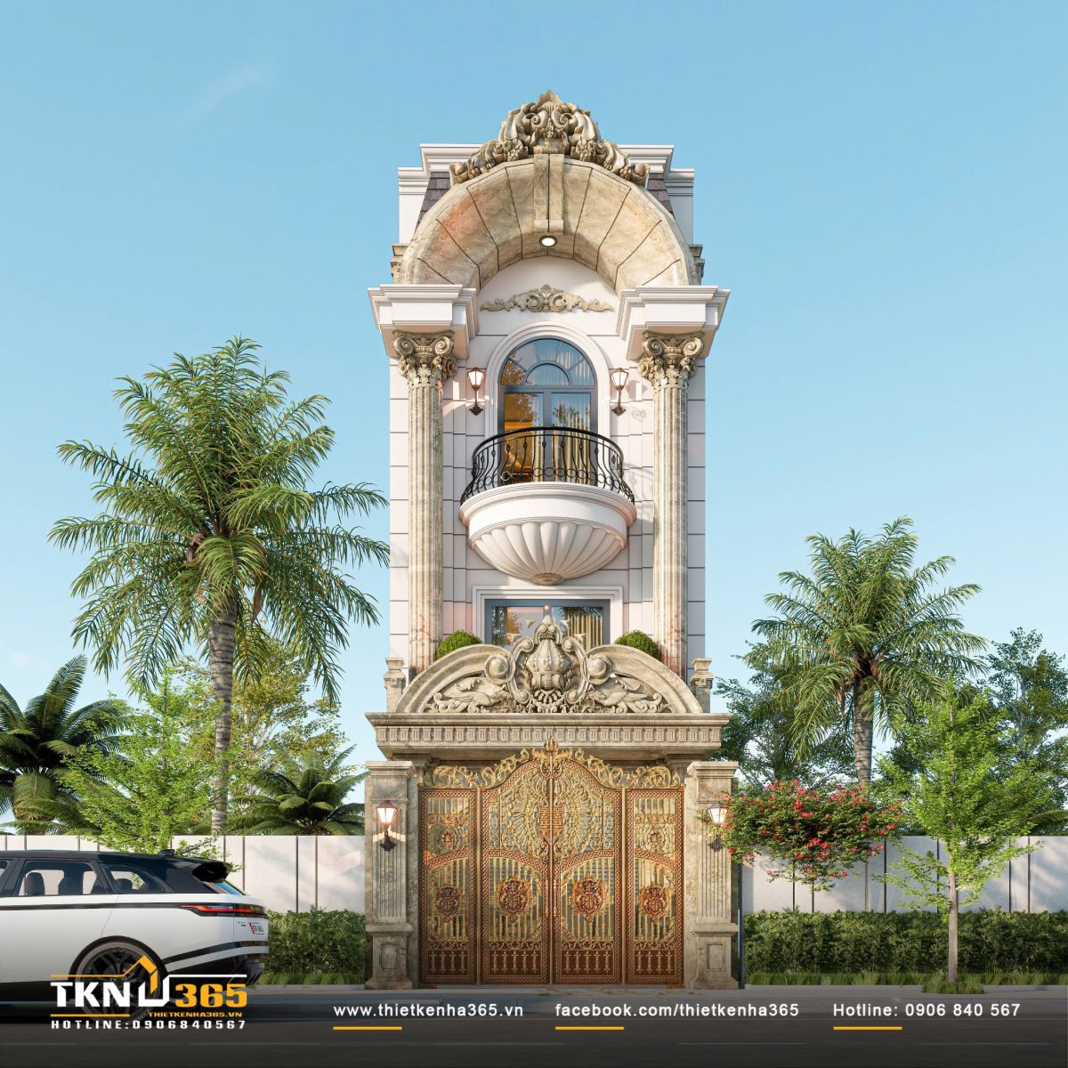 Thiết kế 1 trệt 2 lầu 1 sân thượng 1