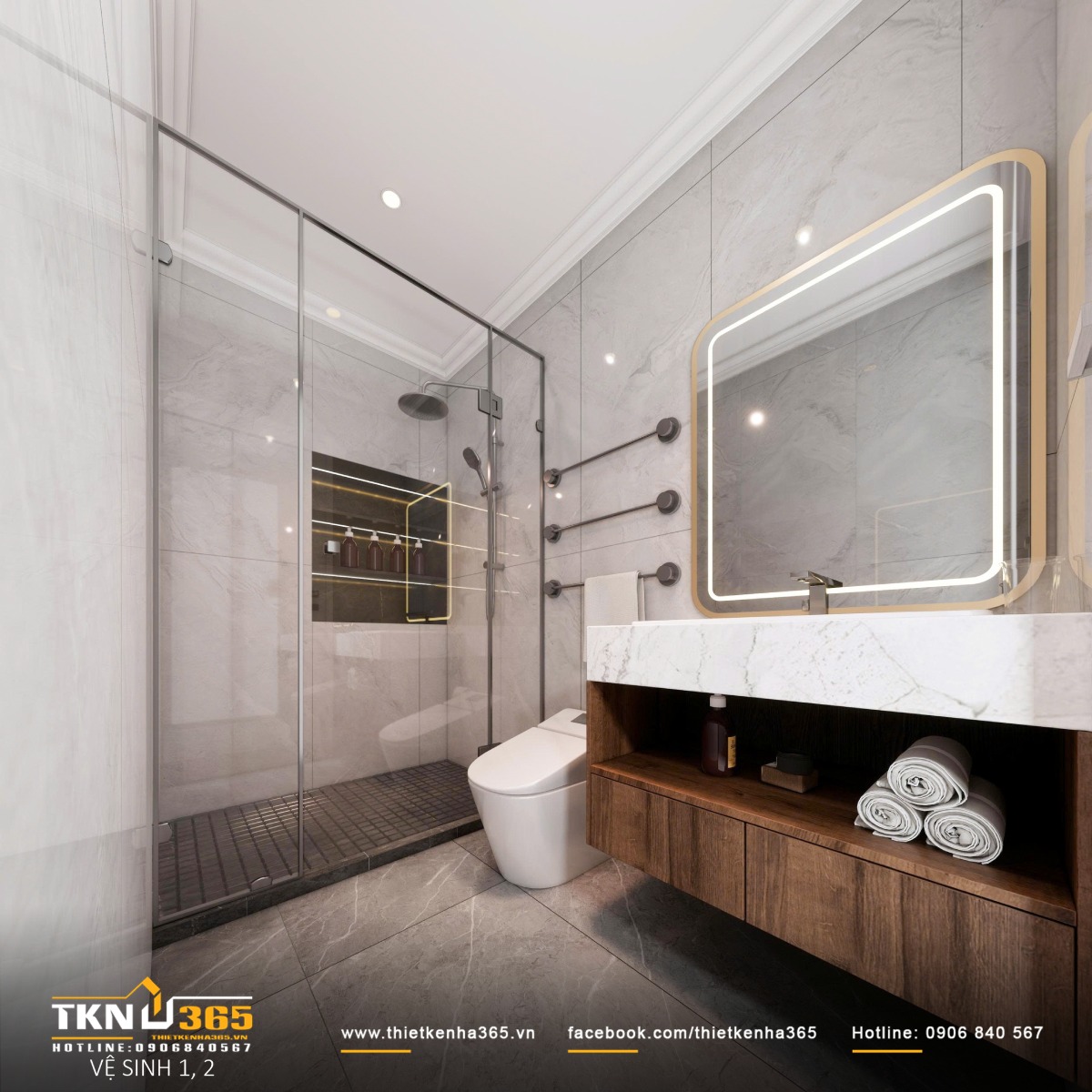 Thiết kế 1 trệt 2 lầu 1 sân thượng 10